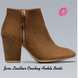 BNWT Leather Suede Ankle Boots by Zara Size 37